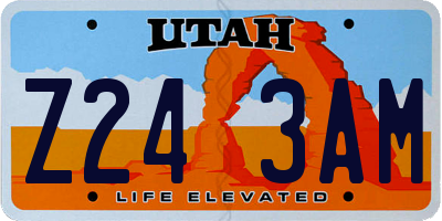 UT license plate Z243AM