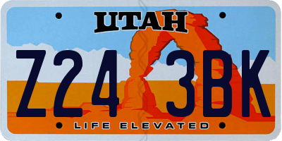 UT license plate Z243BK