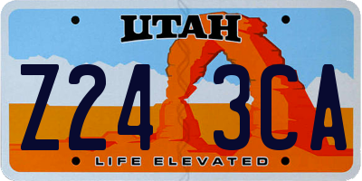 UT license plate Z243CA