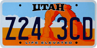 UT license plate Z243CD