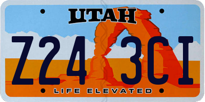 UT license plate Z243CI