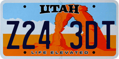 UT license plate Z243DT