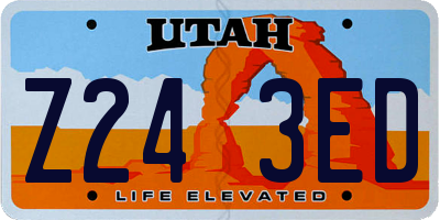 UT license plate Z243ED