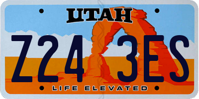 UT license plate Z243ES
