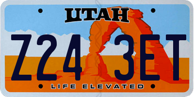 UT license plate Z243ET