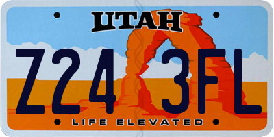 UT license plate Z243FL