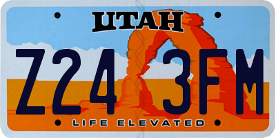 UT license plate Z243FM