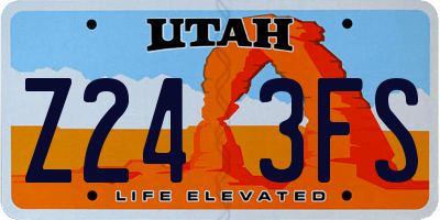 UT license plate Z243FS