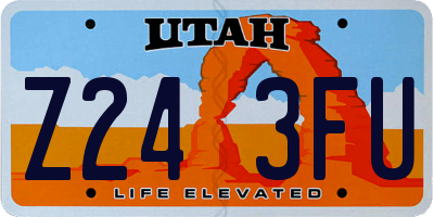 UT license plate Z243FU