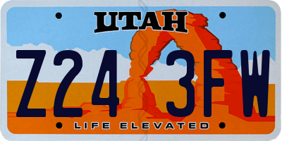 UT license plate Z243FW