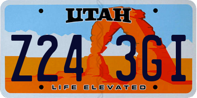 UT license plate Z243GI