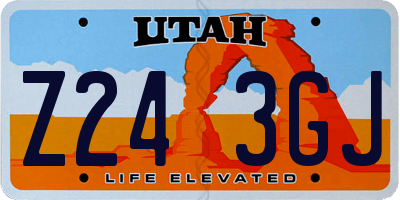 UT license plate Z243GJ