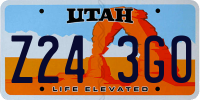 UT license plate Z243GO