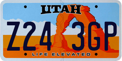UT license plate Z243GP