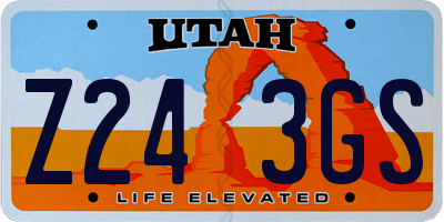 UT license plate Z243GS