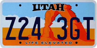 UT license plate Z243GT