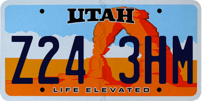 UT license plate Z243HM