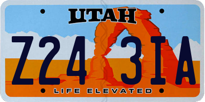 UT license plate Z243IA