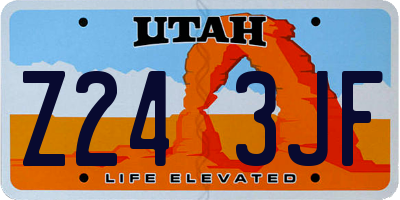 UT license plate Z243JF