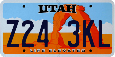 UT license plate Z243KL
