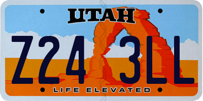 UT license plate Z243LL