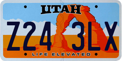 UT license plate Z243LX