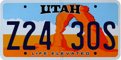 UT license plate Z243OS