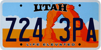 UT license plate Z243PA