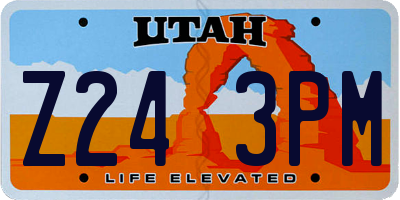 UT license plate Z243PM