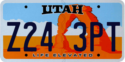 UT license plate Z243PT