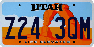 UT license plate Z243QM