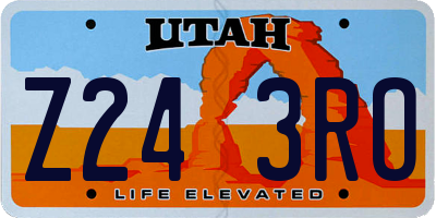 UT license plate Z243RO