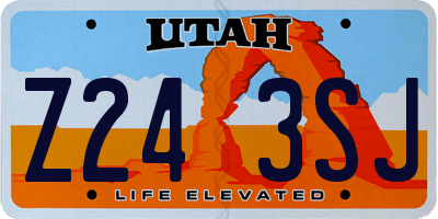 UT license plate Z243SJ