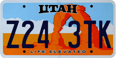 UT license plate Z243TK