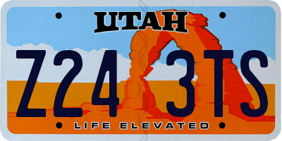 UT license plate Z243TS