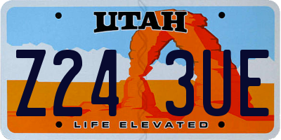 UT license plate Z243UE