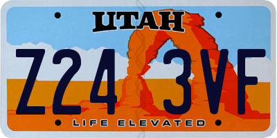 UT license plate Z243VF