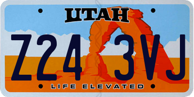 UT license plate Z243VJ