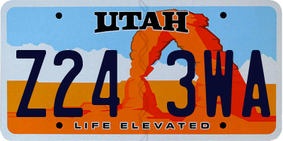 UT license plate Z243WA