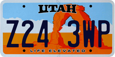 UT license plate Z243WP