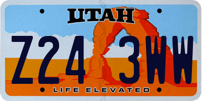 UT license plate Z243WW