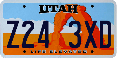 UT license plate Z243XD