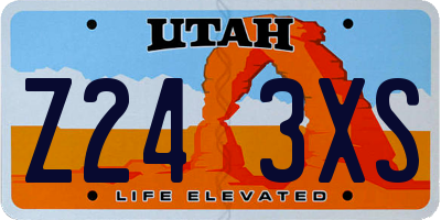 UT license plate Z243XS