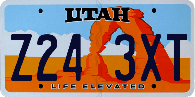 UT license plate Z243XT