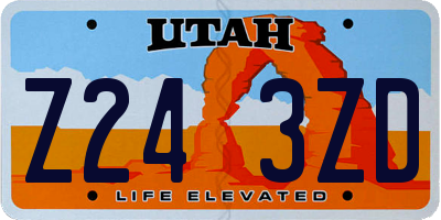 UT license plate Z243ZD