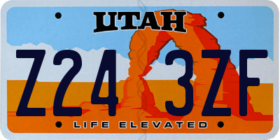UT license plate Z243ZF