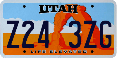 UT license plate Z243ZG