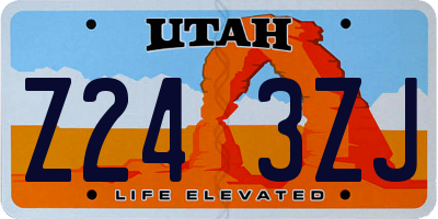 UT license plate Z243ZJ