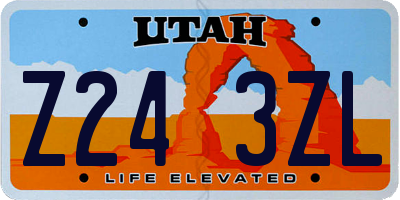 UT license plate Z243ZL