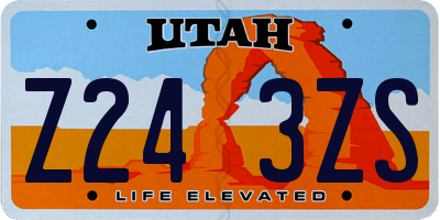 UT license plate Z243ZS